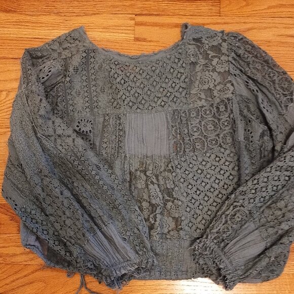Free People FP One Naya Lace Top Green XS Extra Small - Picture 7 of 7